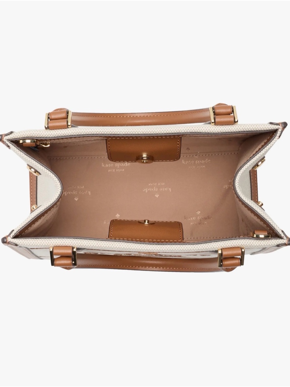 NWT Kate Spade Ellie Small Tote Warm Gingerbread Canvas Satchel KK098 - Picture 5 of 9